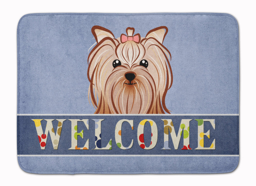 Yorkie Yorkishire Terrier Welcome Memory Foam Kitchen Mat Machine Washable Anti-Fatigue Cushion Comfort Bath or Kitchen Rug