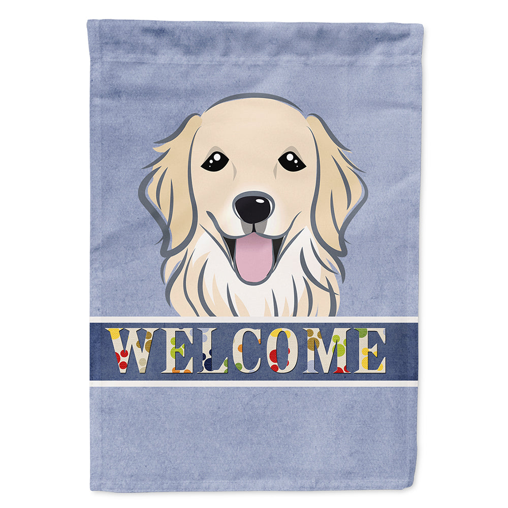 Golden Retriever Welcome House Flag 28x40 Porch Sleeve Pole Decorative Outside Yard Banner Artwork Wall Hanging, Polyester