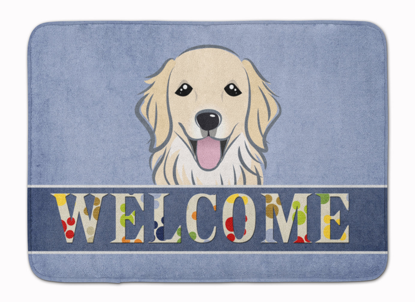 Golden Retriever Welcome Memory Foam Kitchen Mat Machine Washable Anti-Fatigue Cushion Comfort Bath or Kitchen Rug