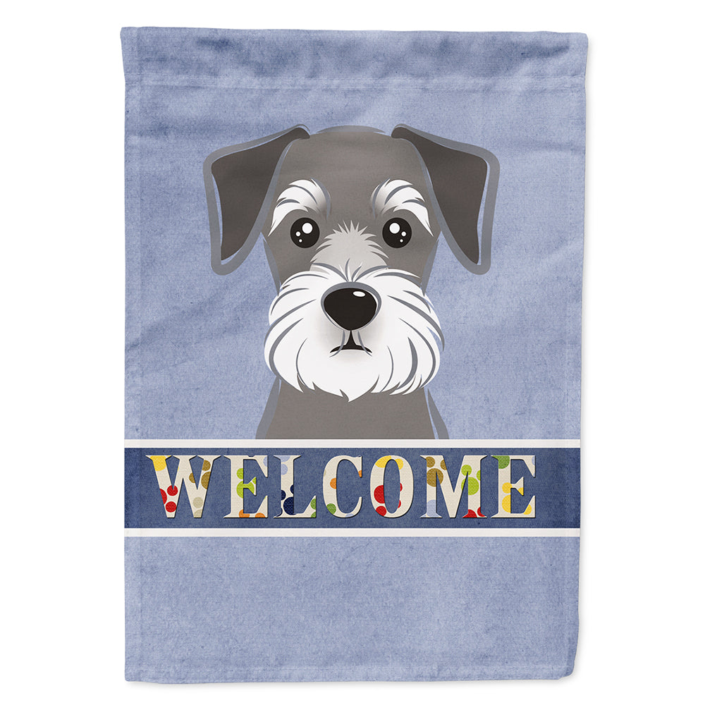 Schnauzer Welcome House Flag 28x40 Porch Sleeve Pole Decorative Outside Yard Banner Artwork Wall Hanging, Polyester