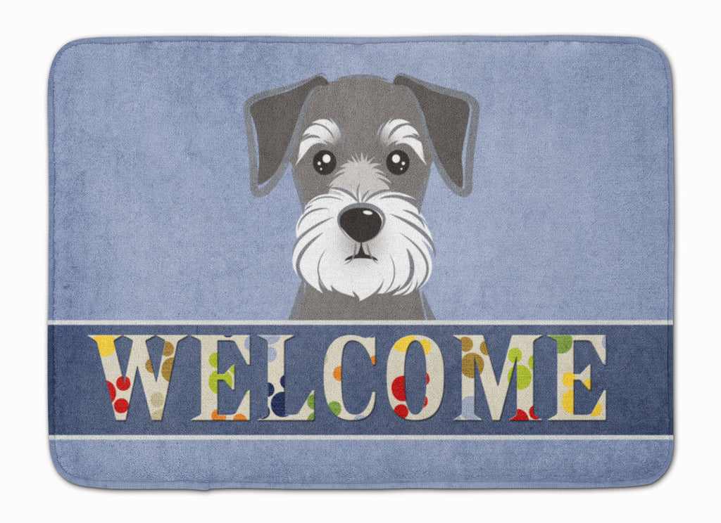 Schnauzer Welcome Memory Foam Kitchen Mat Machine Washable Anti-Fatigue Cushion Comfort Bath or Kitchen Rug