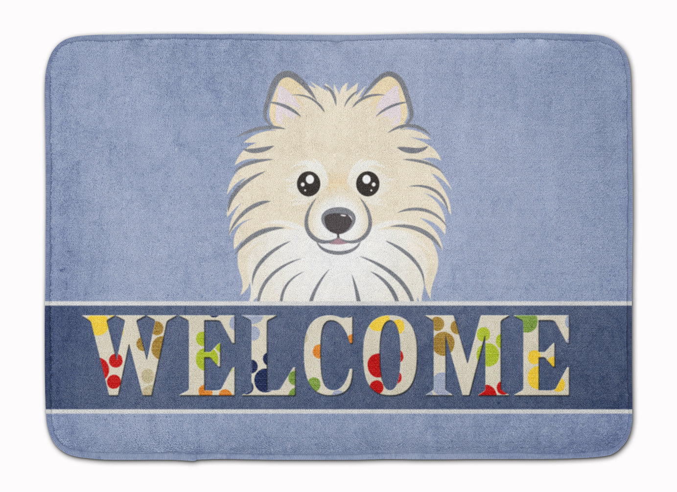 Pomeranian Welcome Memory Foam Kitchen Mat Machine Washable Anti-Fatigue Cushion Comfort Bath or Kitchen Rug