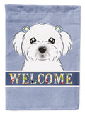 Maltese Welcome House Flag 28x40 Porch Sleeve Pole Decorative Outside Yard Banner Artwork Wall Hanging, Polyester