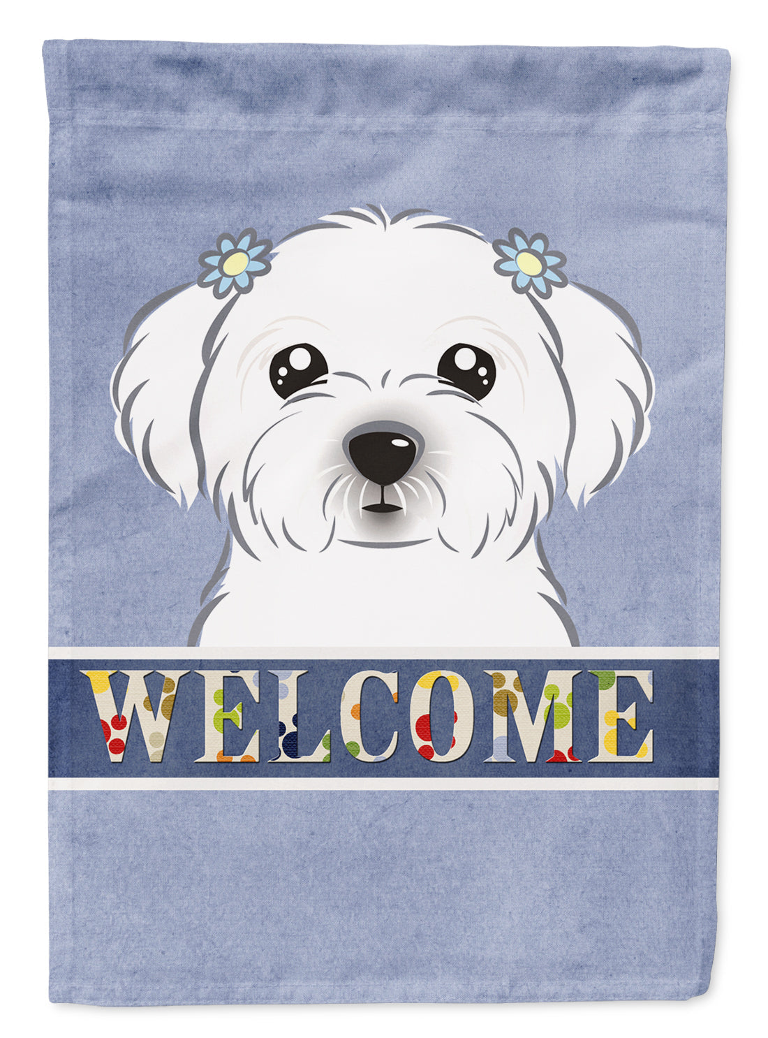 Maltese Welcome House Flag 28x40 Porch Sleeve Pole Decorative Outside Yard Banner Artwork Wall Hanging, Polyester
