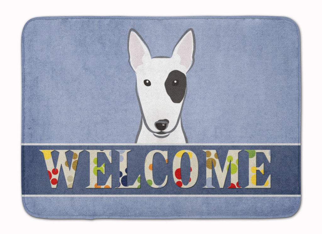 Bull Terrier Welcome Memory Foam Kitchen Mat Machine Washable Anti-Fatigue Cushion Comfort Bath or Kitchen Rug