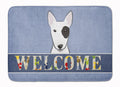 Bull Terrier Welcome Memory Foam Kitchen Mat Machine Washable Anti-Fatigue Cushion Comfort Bath or Kitchen Rug