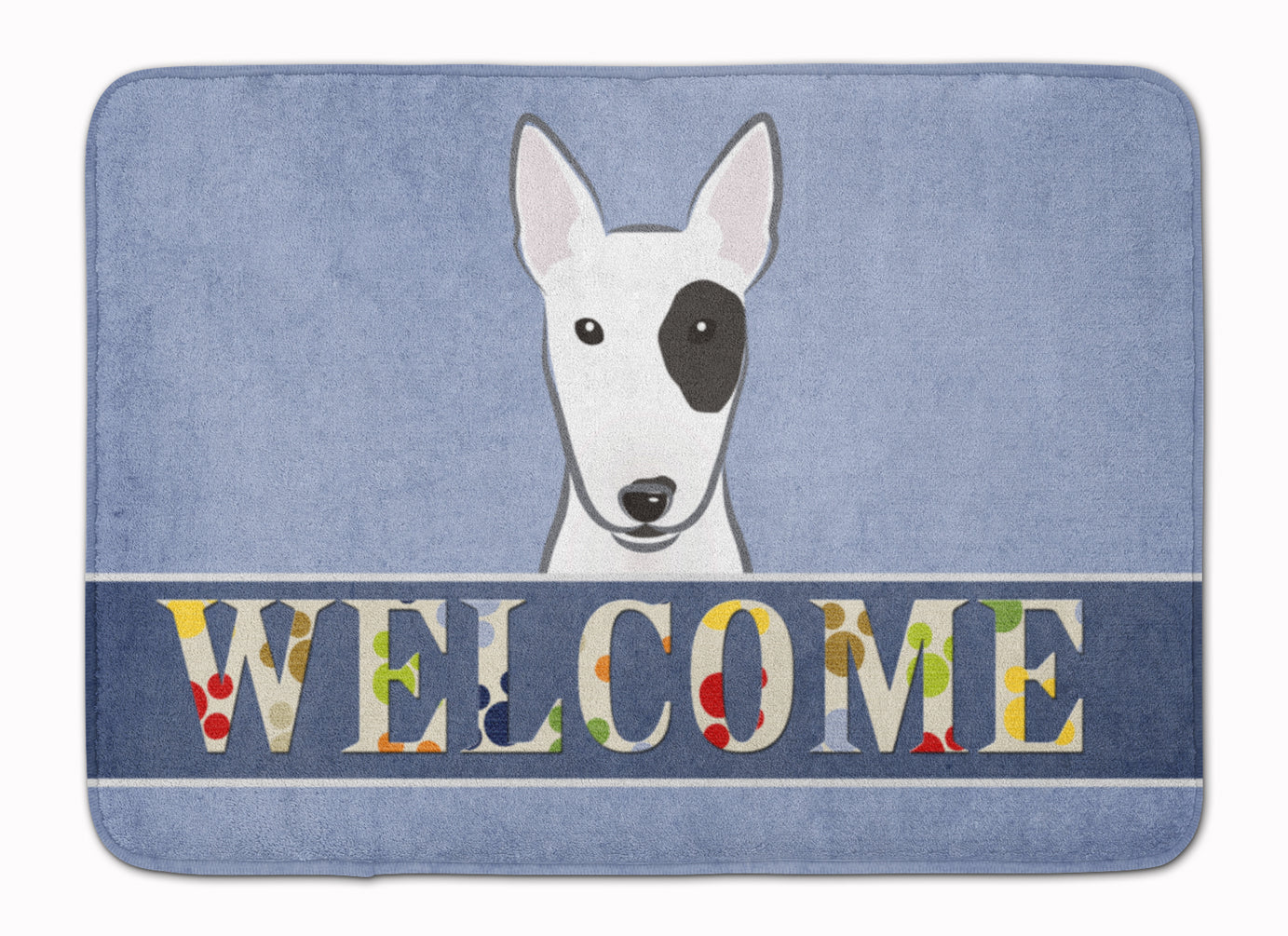 Bull Terrier Welcome Memory Foam Kitchen Mat Machine Washable Anti-Fatigue Cushion Comfort Bath or Kitchen Rug