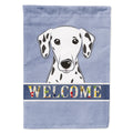 Dalmatian Welcome House Flag 28x40 Porch Sleeve Pole Decorative Outside Yard Banner Artwork Wall Hanging, Polyester