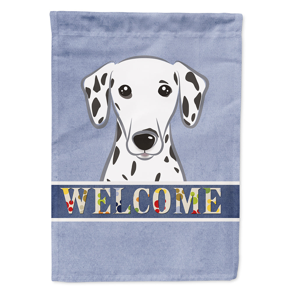 Dalmatian Welcome House Flag 28x40 Porch Sleeve Pole Decorative Outside Yard Banner Artwork Wall Hanging, Polyester