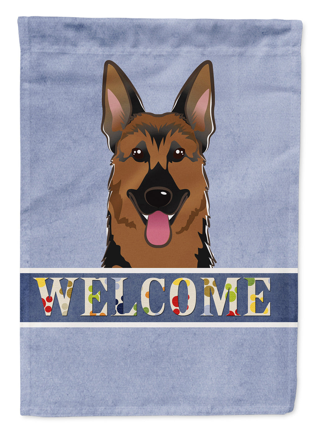 German Shepherd Welcome House Flag 28x40 Porch Sleeve Pole Decorative Outside Yard Banner Artwork Wall Hanging, Polyester