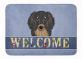 Longhair Black and Tan Dachshund Welcome Memory Foam Kitchen Mat Machine Washable Anti-Fatigue Cushion Comfort Bath or Kitchen Rug
