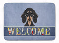 Smooth Black and Tan Dachshund Welcome Memory Foam Kitchen Mat Machine Washable Anti-Fatigue Cushion Comfort Bath or Kitchen Rug