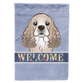 Cocker Spaniel Welcome House Flag 28x40 Porch Sleeve Pole Decorative Outside Yard Banner Artwork Wall Hanging, Polyester