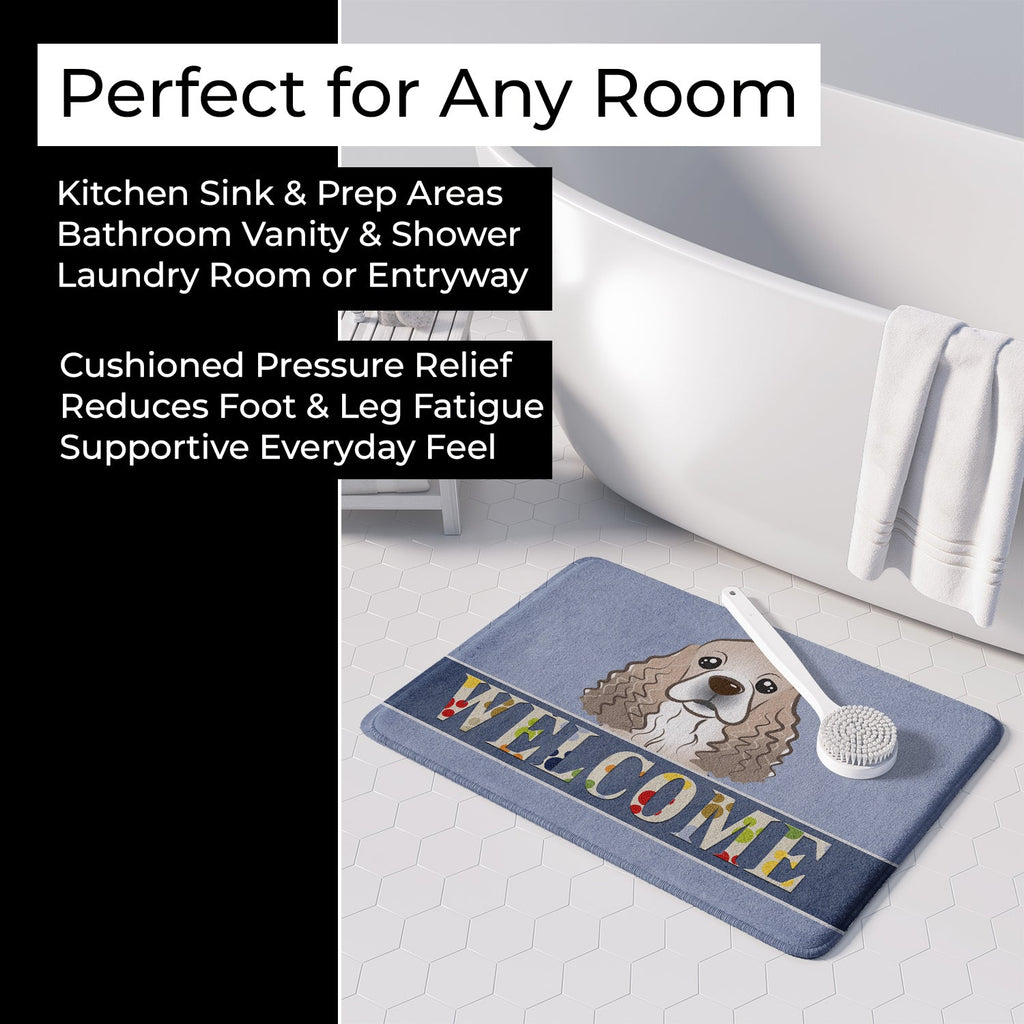 Cocker Spaniel Welcome Memory Foam Kitchen Mat Machine Washable Anti-Fatigue Cushion Comfort Bath or Kitchen Rug