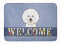 Bichon Frise Welcome Memory Foam Kitchen Mat Machine Washable Anti-Fatigue Cushion Comfort Bath or Kitchen Rug