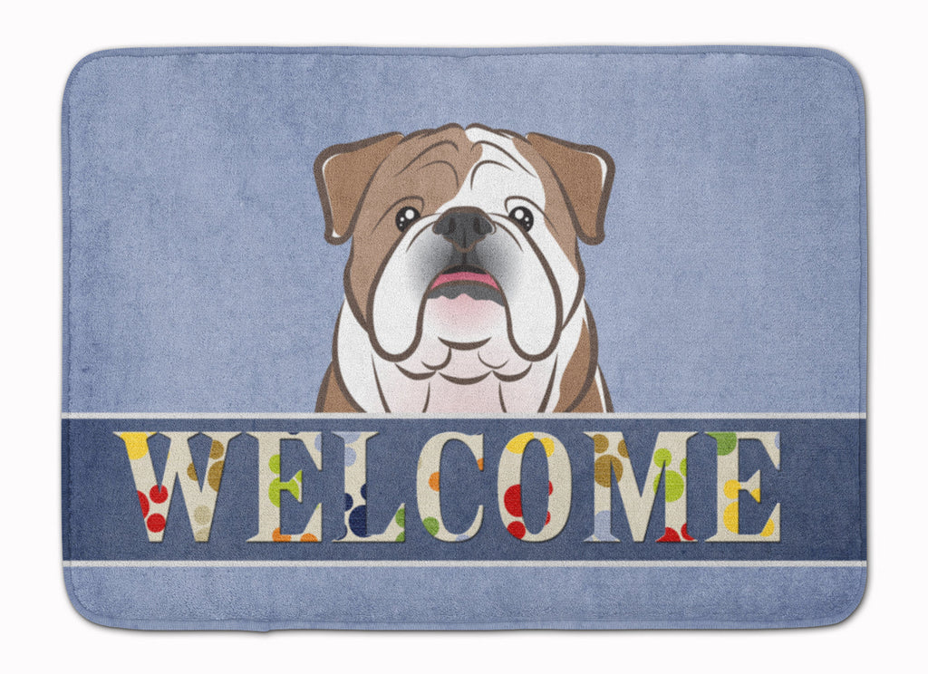 English Bulldog  Welcome Memory Foam Kitchen Mat Machine Washable Anti-Fatigue Cushion Comfort Bath or Kitchen Rug