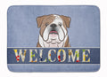 English Bulldog  Welcome Memory Foam Kitchen Mat Machine Washable Anti-Fatigue Cushion Comfort Bath or Kitchen Rug