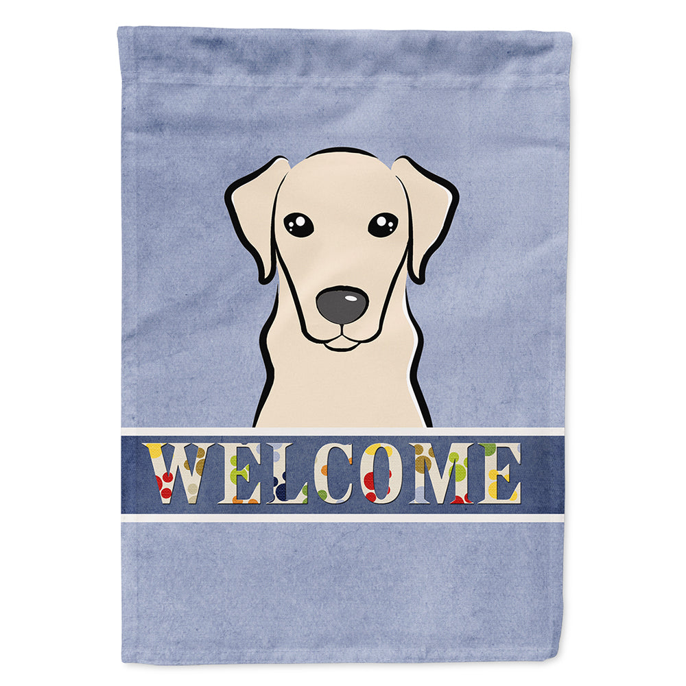 Yellow Labrador Welcome House Flag 28x40 Porch Sleeve Pole Decorative Outside Yard Banner Artwork Wall Hanging, Polyester