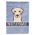 Yellow Labrador Welcome House Flag 28x40 Porch Sleeve Pole Decorative Outside Yard Banner Artwork Wall Hanging, Polyester