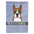 Boxer Welcome House Flag 28x40 Porch Sleeve Pole Decorative Outside Yard Banner Artwork Wall Hanging, Polyester