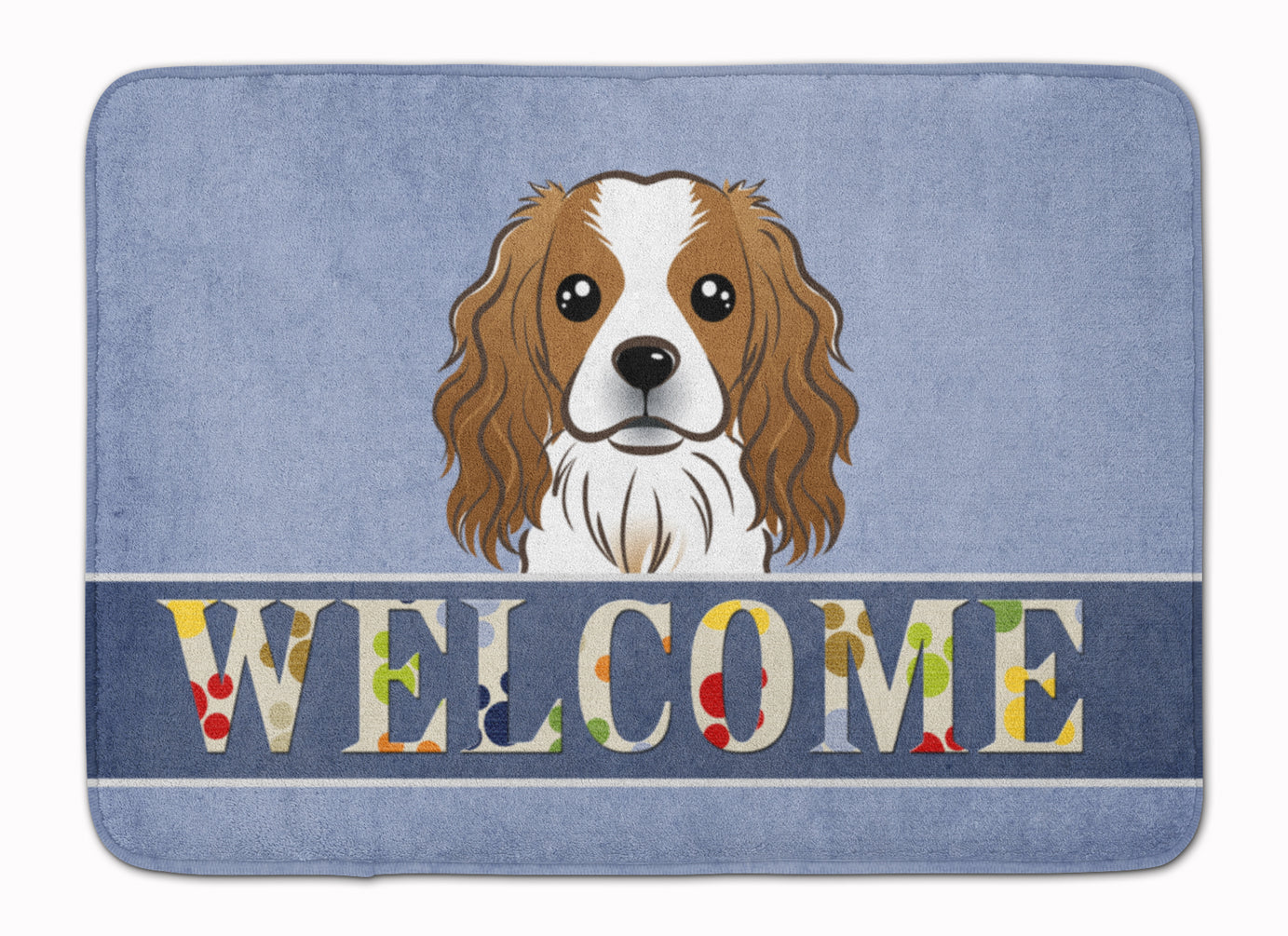 Cavalier Spaniel Welcome Memory Foam Kitchen Mat Machine Washable Anti-Fatigue Cushion Comfort Bath or Kitchen Rug