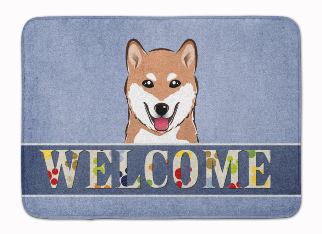 Shiba Inu Welcome Memory Foam Kitchen Mat Machine Washable Anti-Fatigue Cushion Comfort Bath or Kitchen Rug