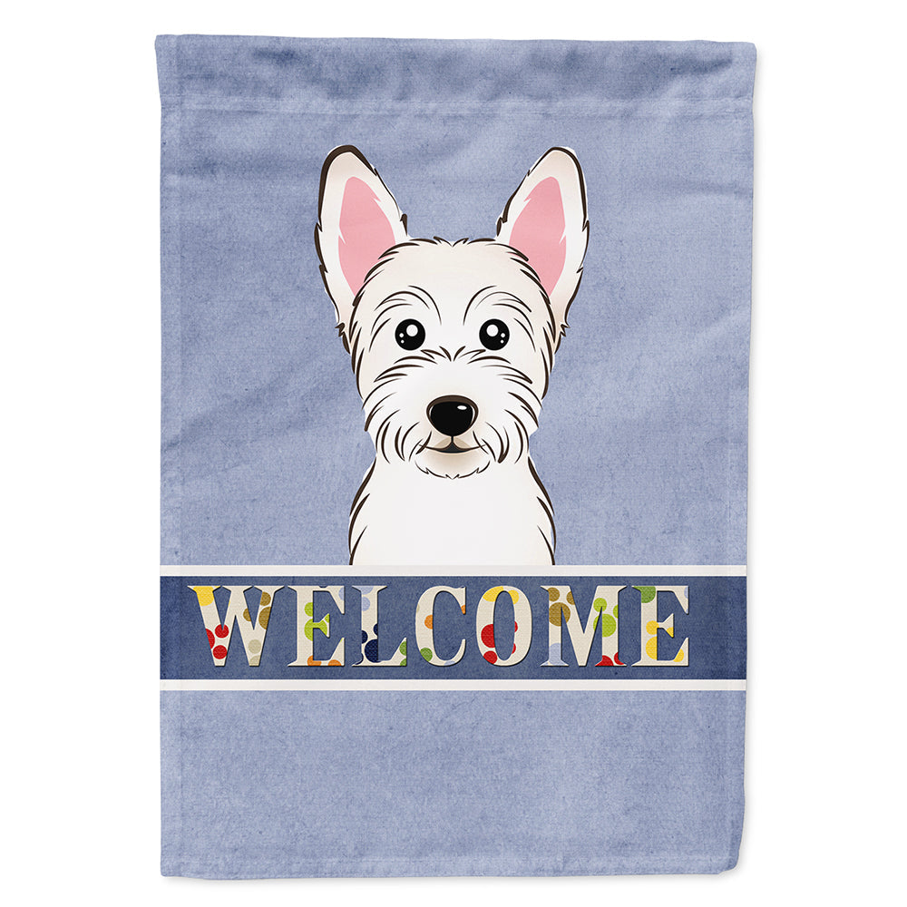Westie Welcome House Flag 28x40 Porch Sleeve Pole Decorative Outside Yard Banner Artwork Wall Hanging, Polyester