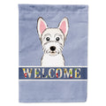 Westie Welcome House Flag 28x40 Porch Sleeve Pole Decorative Outside Yard Banner Artwork Wall Hanging, Polyester