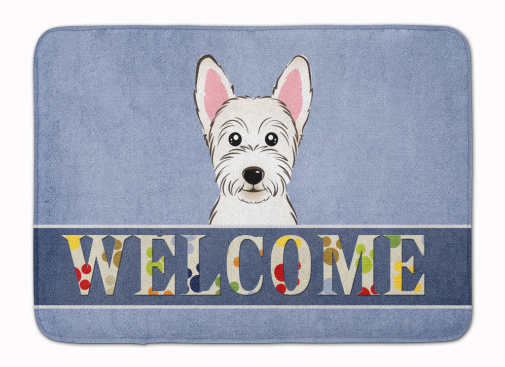 Westie Welcome Memory Foam Kitchen Mat Machine Washable Anti-Fatigue Cushion Comfort Bath or Kitchen Rug
