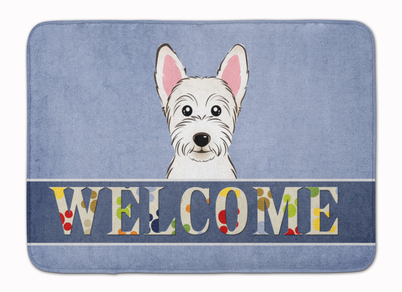 Westie Welcome Memory Foam Kitchen Mat Machine Washable Anti-Fatigue Cushion Comfort Bath or Kitchen Rug
