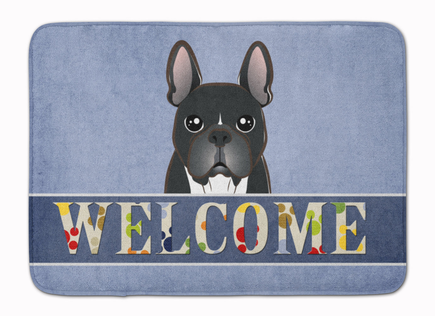 French Bulldog Welcome Memory Foam Kitchen Mat Machine Washable Anti-Fatigue Cushion Comfort Bath or Kitchen Rug