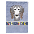 Saluki Welcome House Flag 28x40 Porch Sleeve Pole Decorative Outside Yard Banner Artwork Wall Hanging, Polyester