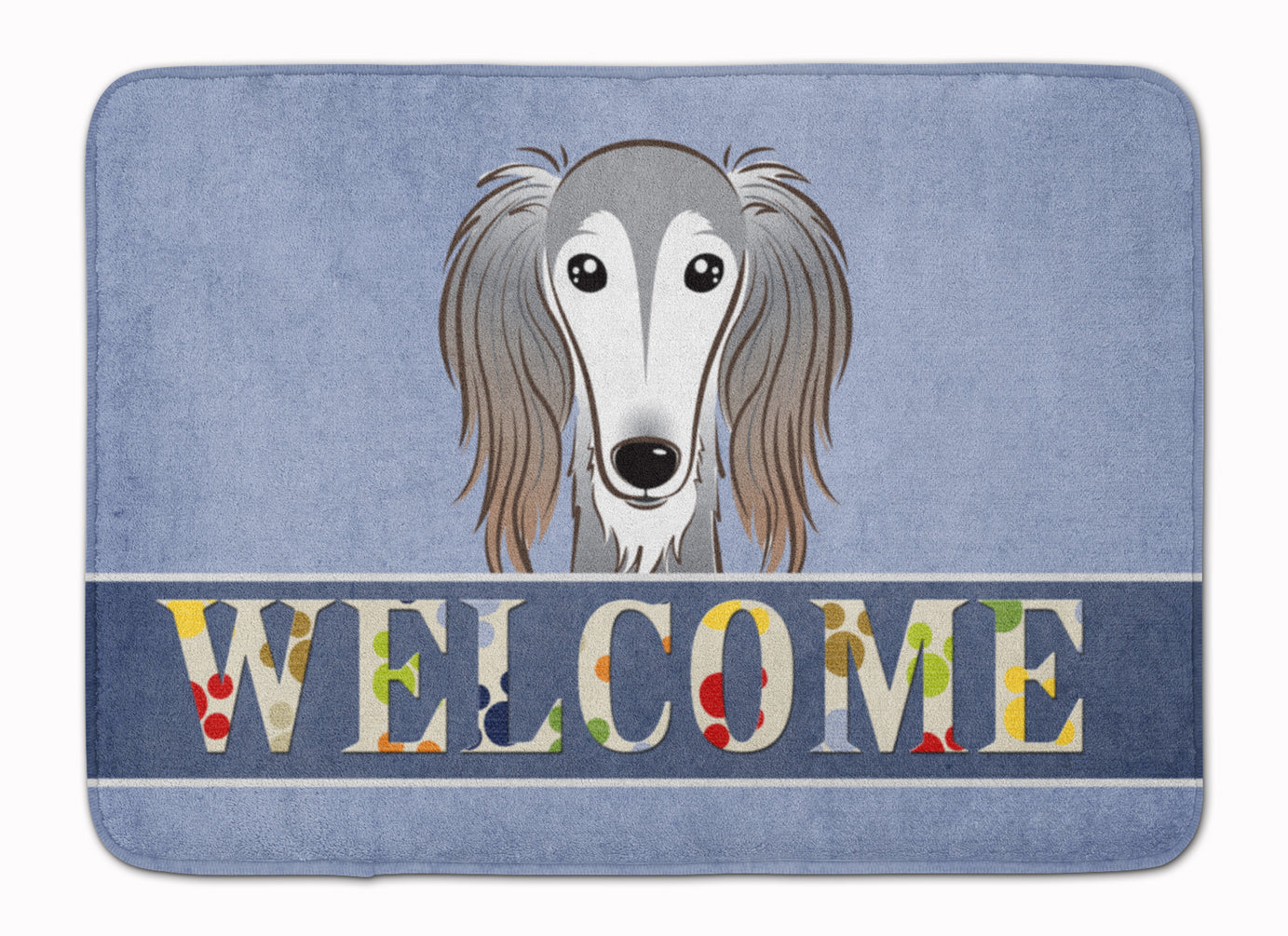 Saluki Welcome Memory Foam Kitchen Mat Machine Washable Anti-Fatigue Cushion Comfort Bath or Kitchen Rug