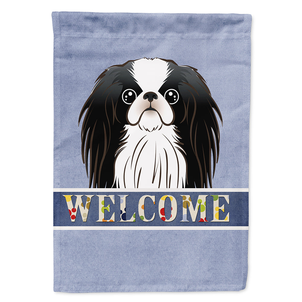 Japanese Chin Welcome House Flag 28x40 Porch Sleeve Pole Decorative Outside Yard Banner Artwork Wall Hanging, Polyester
