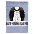 Japanese Chin Welcome House Flag 28x40 Porch Sleeve Pole Decorative Outside Yard Banner Artwork Wall Hanging, Polyester