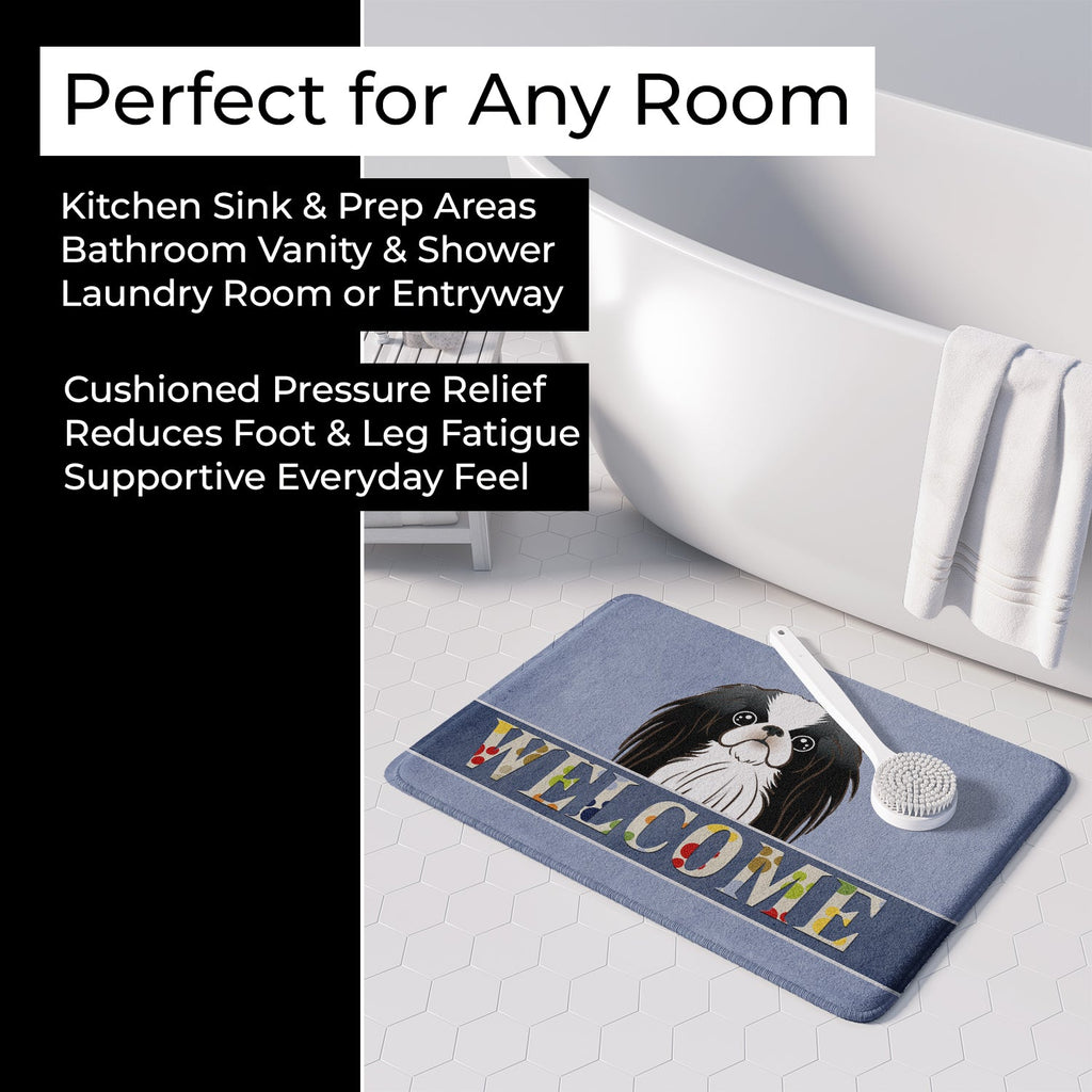 Japanese Chin Welcome Memory Foam Kitchen Mat Machine Washable Anti-Fatigue Cushion Comfort Bath or Kitchen Rug