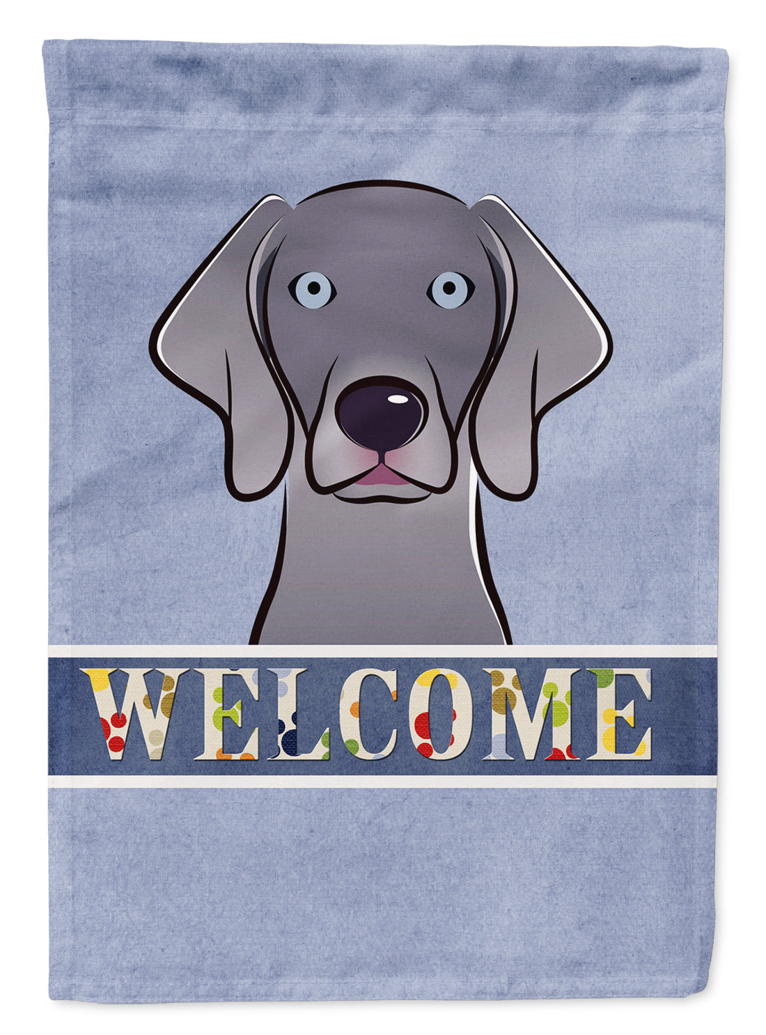 Weimaraner Welcome House Flag 28x40 Porch Sleeve Pole Decorative Outside Yard Banner Artwork Wall Hanging, Polyester