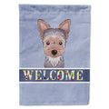 Yorkie Puppy Welcome House Flag 28x40 Porch Sleeve Pole Decorative Outside Yard Banner Artwork Wall Hanging, Polyester