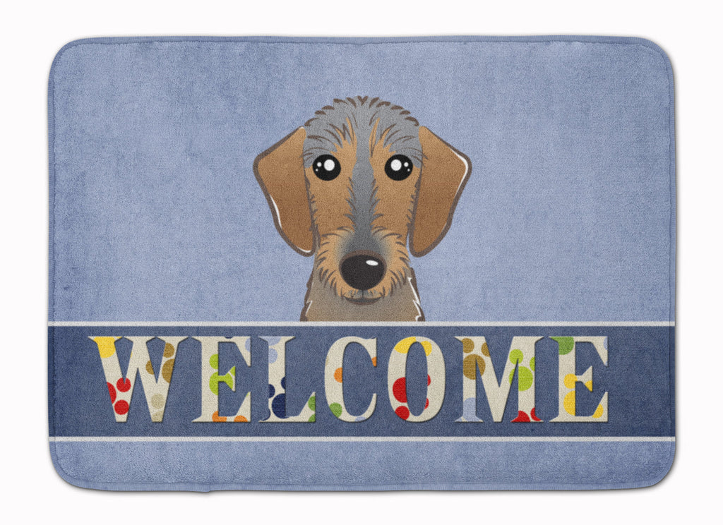 Wirehaired Dachshund Welcome Memory Foam Kitchen Mat Machine Washable Anti-Fatigue Cushion Comfort Bath or Kitchen Rug