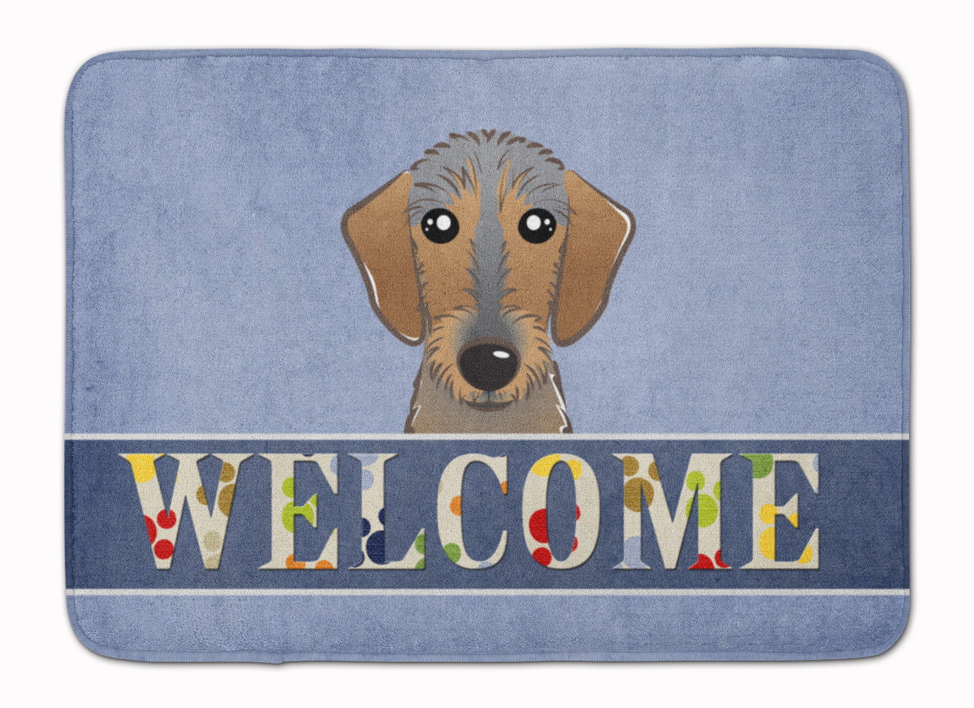 Wirehaired Dachshund Welcome Memory Foam Kitchen Mat Machine Washable Anti-Fatigue Cushion Comfort Bath or Kitchen Rug