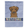 Chocolate Labrador Welcome House Flag 28x40 Porch Sleeve Pole Decorative Outside Yard Banner Artwork Wall Hanging, Polyester