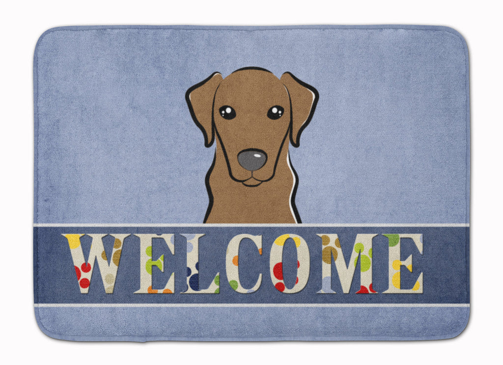 Chocolate Labrador Welcome Memory Foam Kitchen Mat Machine Washable Anti-Fatigue Cushion Comfort Bath or Kitchen Rug