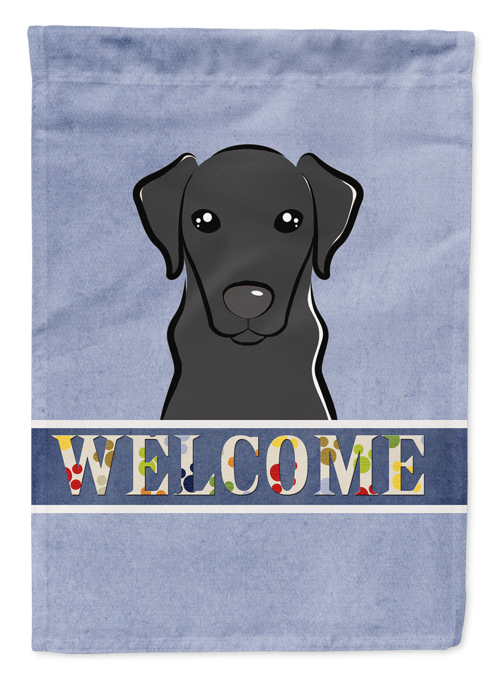 Black Labrador Welcome House Flag 28x40 Porch Sleeve Pole Decorative Outside Yard Banner Artwork Wall Hanging, Polyester