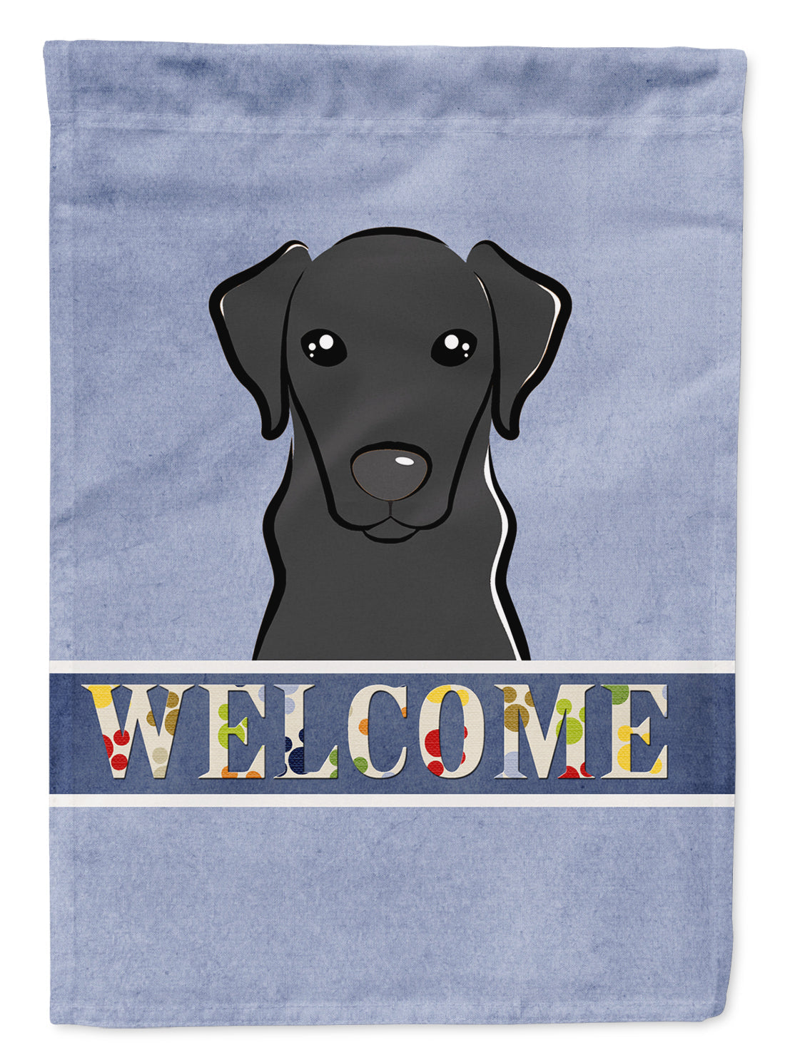 Black Labrador Welcome House Flag 28x40 Porch Sleeve Pole Decorative Outside Yard Banner Artwork Wall Hanging, Polyester