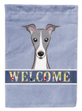 Italian Greyhound Welcome House Flag 28x40 Porch Sleeve Pole Decorative Outside Yard Banner Artwork Wall Hanging, Polyester