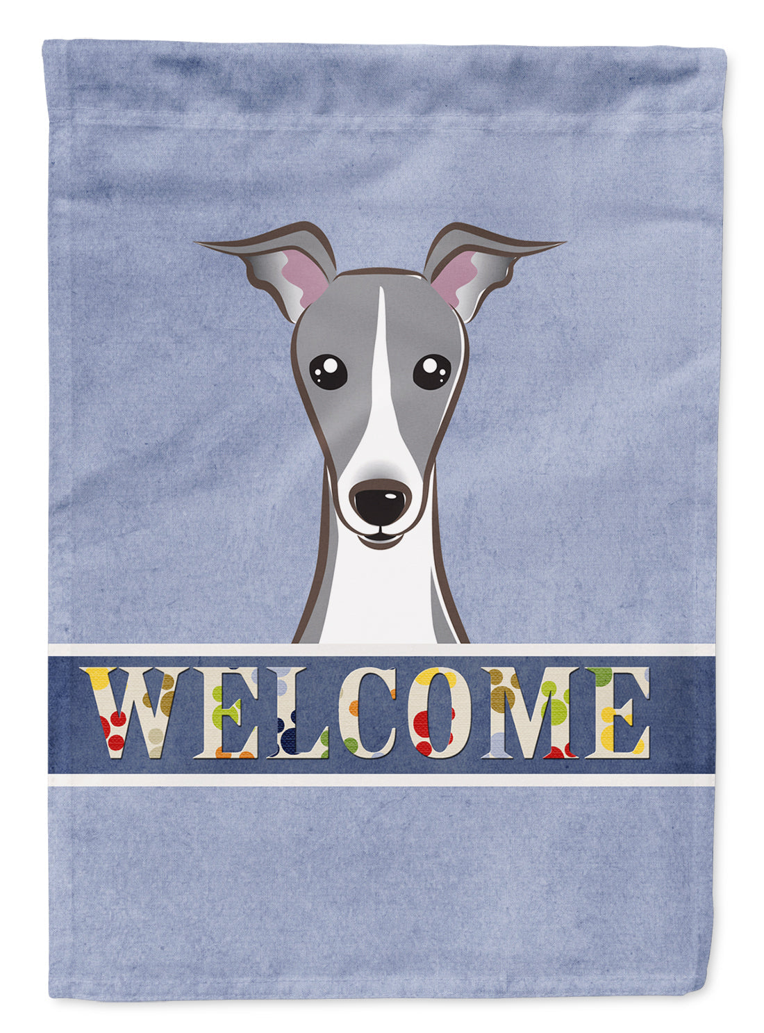 Italian Greyhound Welcome House Flag 28x40 Porch Sleeve Pole Decorative Outside Yard Banner Artwork Wall Hanging, Polyester