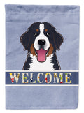 Bernese Mountain Dog Welcome House Flag 28x40 Porch Sleeve Pole Decorative Outside Yard Banner Artwork Wall Hanging, Polyester