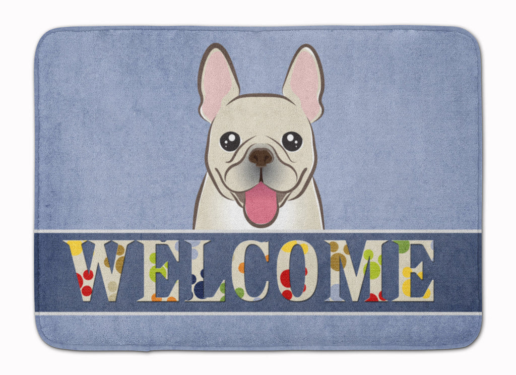 French Bulldog Welcome Memory Foam Kitchen Mat Machine Washable Anti-Fatigue Cushion Comfort Bath or Kitchen Rug