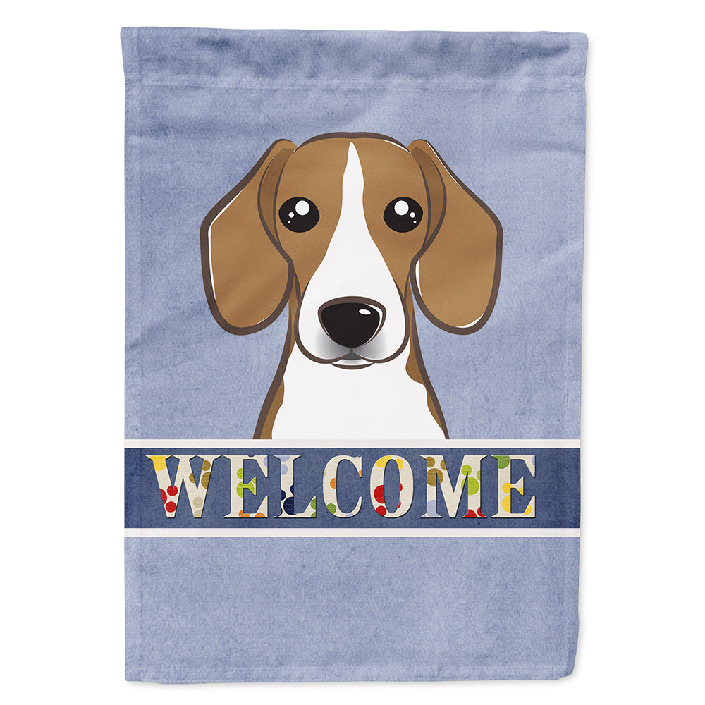Beagle Welcome House Flag 28x40 Porch Sleeve Pole Decorative Outside Yard Banner Artwork Wall Hanging, Polyester