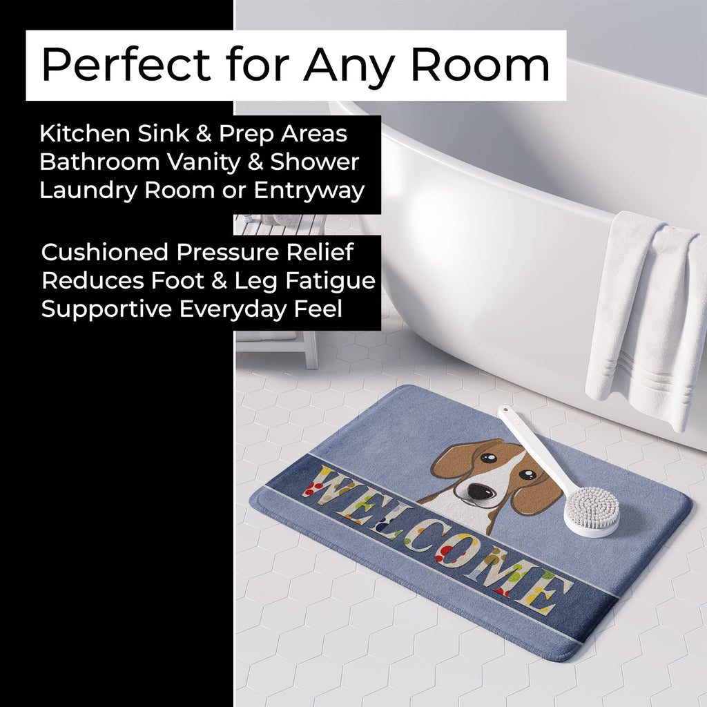 Beagle Welcome Memory Foam Kitchen Mat Machine Washable Anti-Fatigue Cushion Comfort Bath or Kitchen Rug